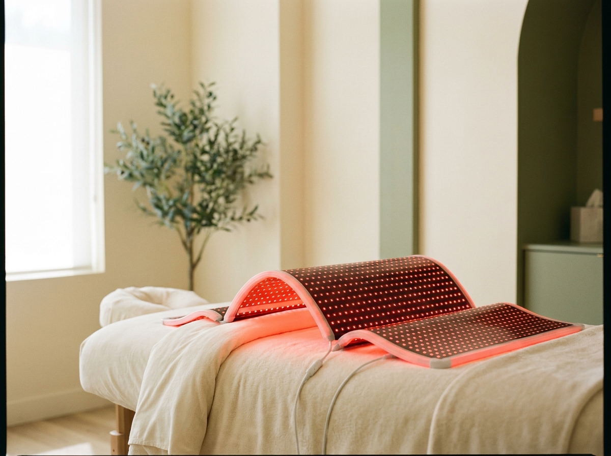 Contour Light red light therapy pads in the Vida treatment room in Burke, VA