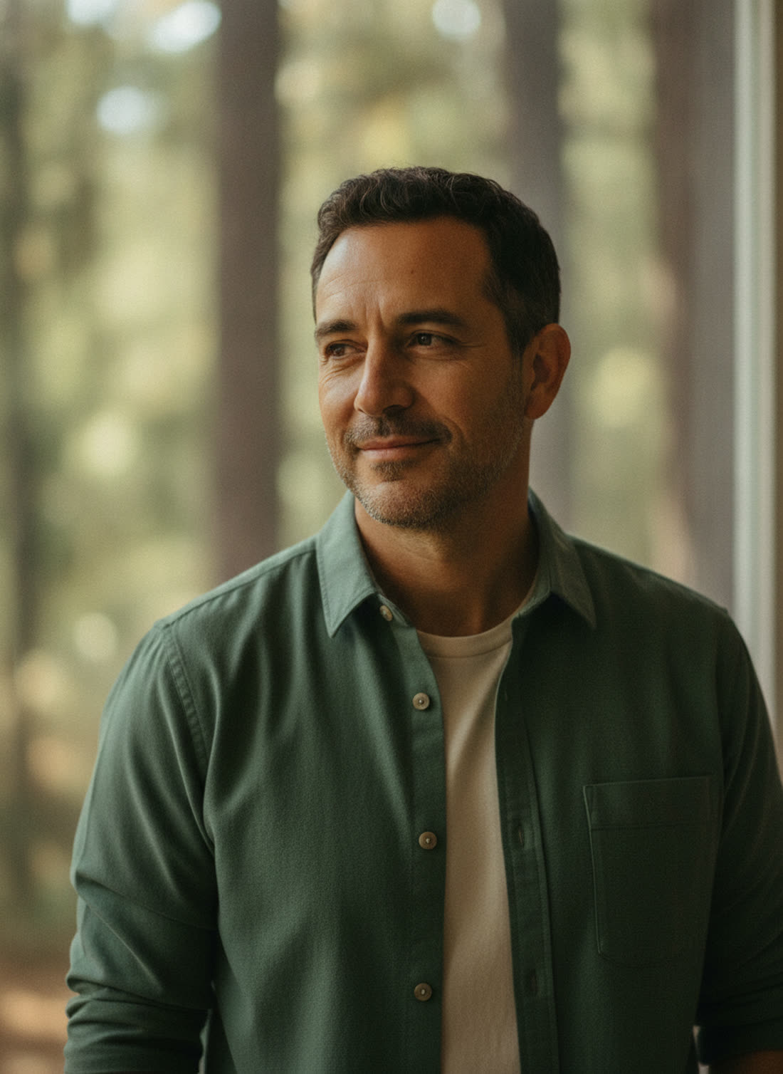 A confident man cared for at Vida's men's care in Burke, VA