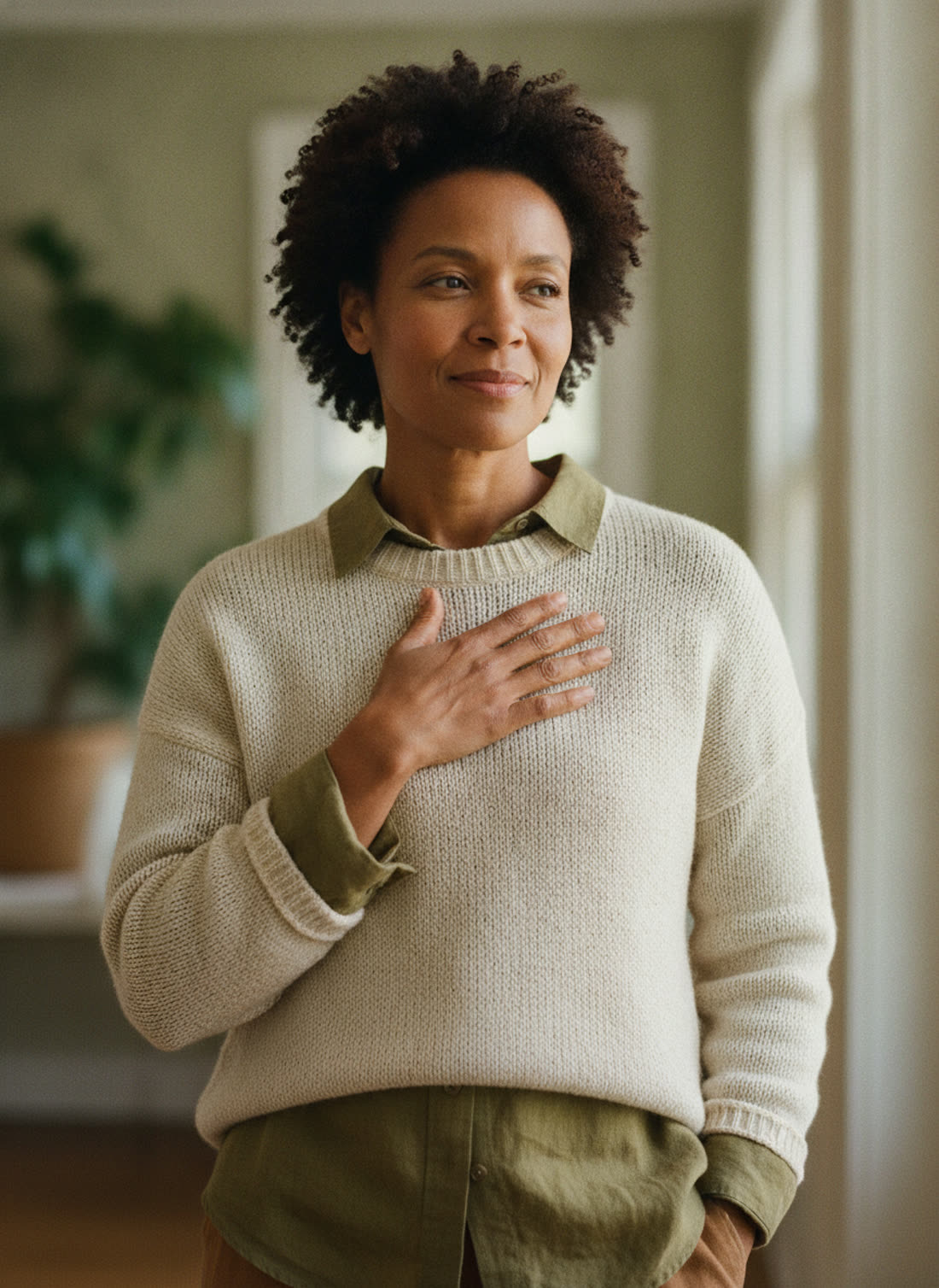 A confident woman cared for at Vida's women's care in Burke, VA